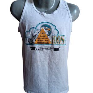 Vintage Mens T-Shirt Single Stitch Medium 80s Colorado 1998 Biker AA Recovery